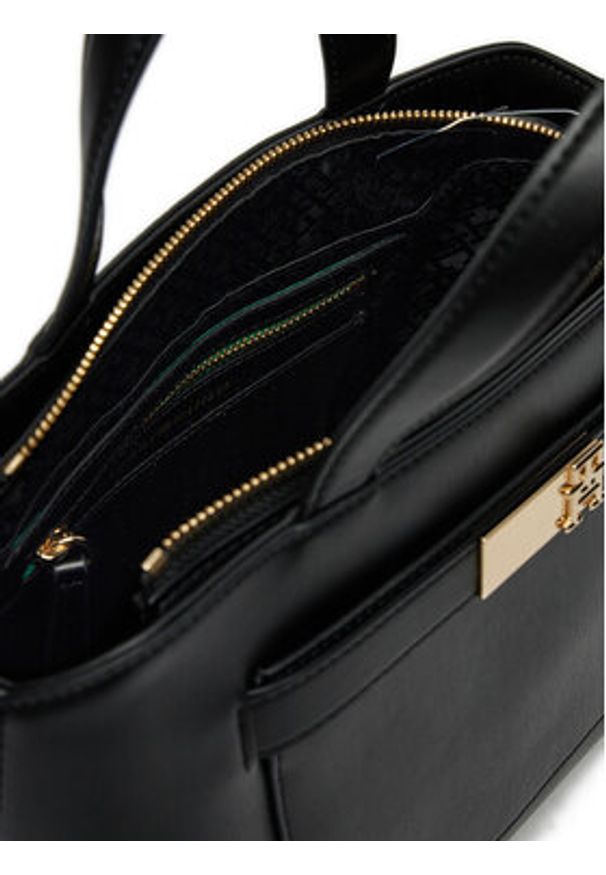 TOMMY HILFIGER - Tommy Hilfiger Torebka Th Heritage Mini Satchel AW0AW17374 Czarny. Kolor: czarny. Materiał: skórzane