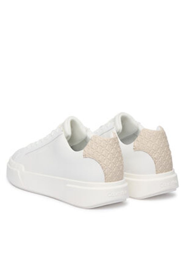 Calvin Klein Sneakersy Chunky Cupsole Laceup Lth Bt Aop HM0HM02070 Biały. Kolor: biały. Materiał: skóra