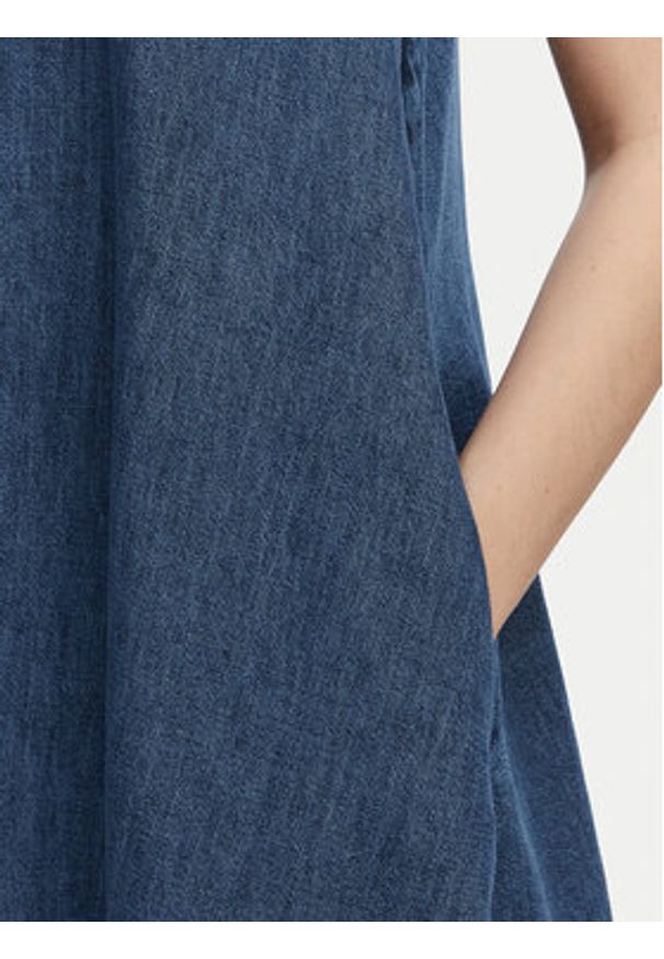 Tommy Jeans Sukienka jeansowa DW0DW22341 Niebieski A-Line Fit. Kolor: niebieski. Materiał: bawełna