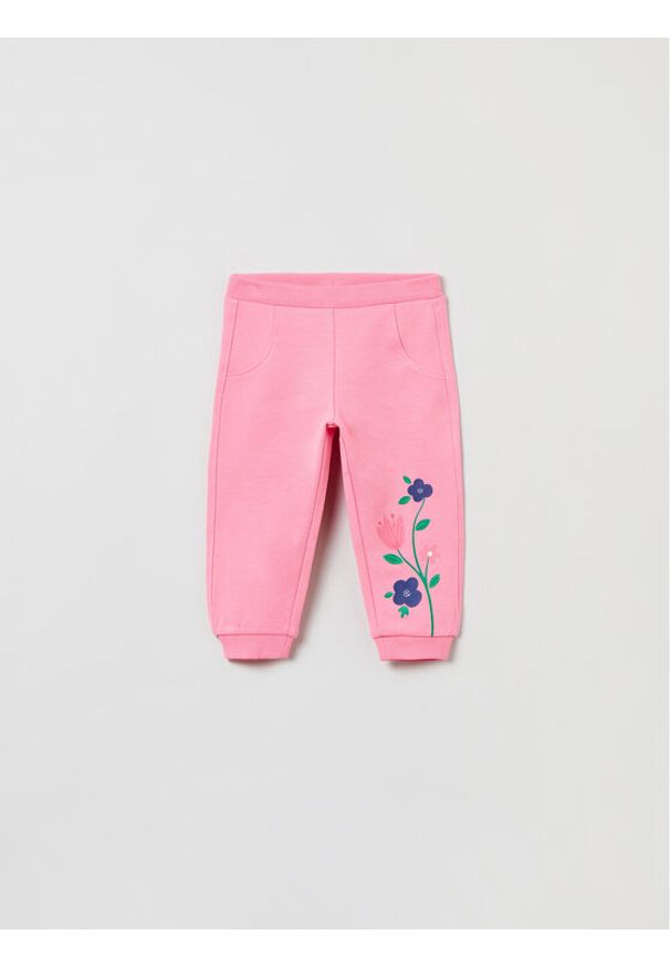 OVS Spodnie dresowe 1621588 Różowy Regular Fit. Kolor: różowy. Materiał: bawełna
