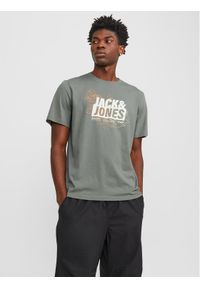 Jack & Jones - Jack&Jones T-Shirt Map Logo 12252376 Zielony Standard Fit. Kolor: zielony. Materiał: bawełna