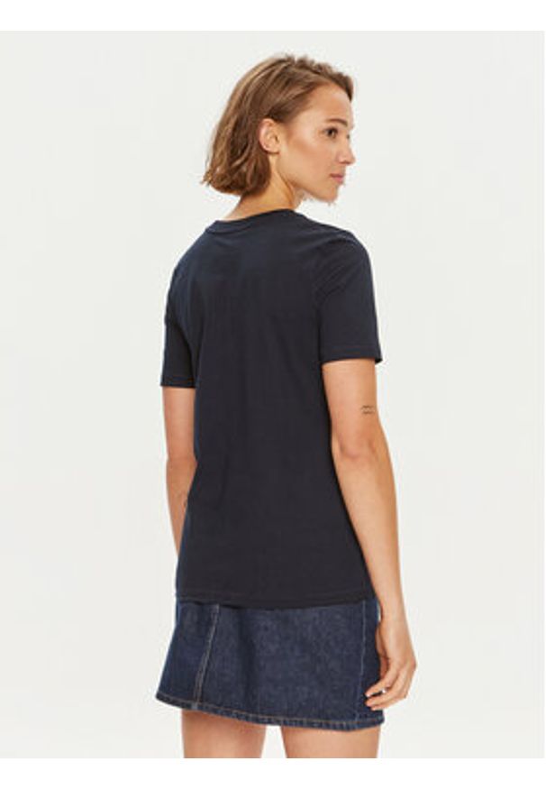 TOMMY HILFIGER - Tommy Hilfiger T-Shirt Script WW0WW42589 Granatowy Regular Fit. Kolor: niebieski. Materiał: bawełna