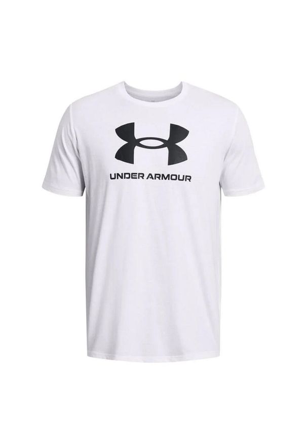 Under Armour - T-shirt Męski Logo Sportstyle. Kolor: biały. Sport: turystyka piesza