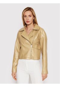 Kurtka z imitacji skóry DeeZee. Kolor: beżowy. Materiał: skóra #1