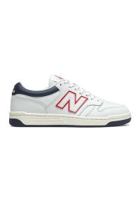 Buty New Balance BB480LWG - białe. Kolor: biały. Materiał: skóra. Szerokość cholewki: normalna. Sport: koszykówka