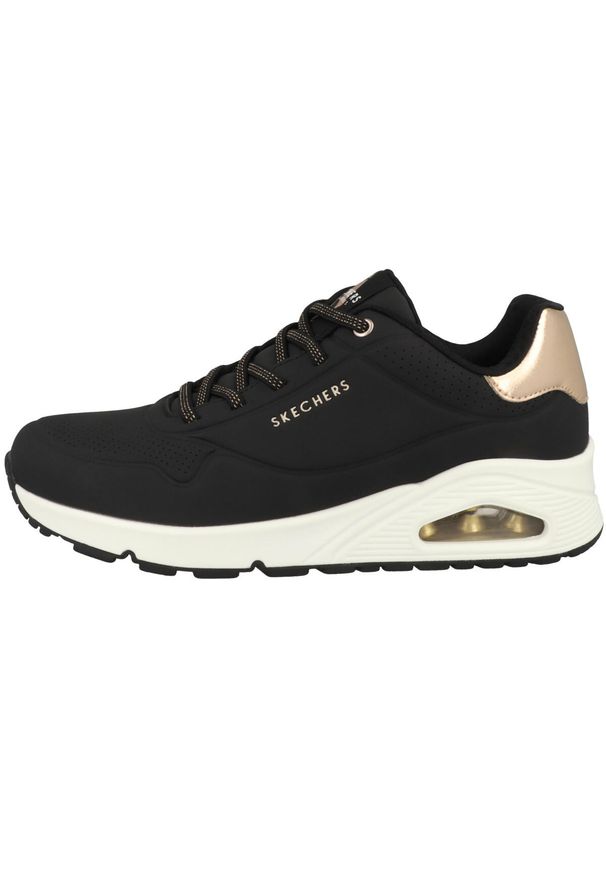 skechers - Buty do chodzenia damskie Skechers Uno. Kolor: czarny. Materiał: guma, materiał, syntetyk. Sport: turystyka piesza