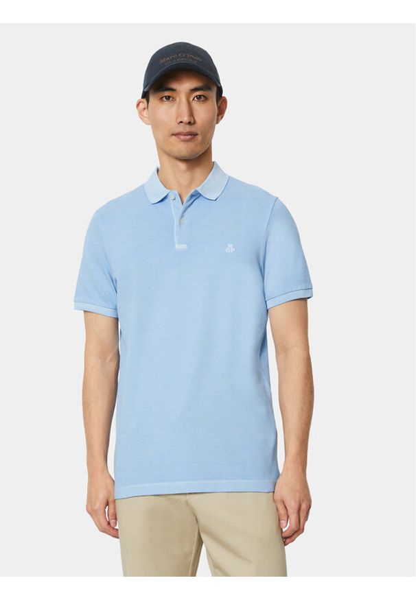 Marc O'Polo Polo M22 2496 53190 Błękitny Slim Fit. Typ kołnierza: polo. Kolor: niebieski. Materiał: bawełna