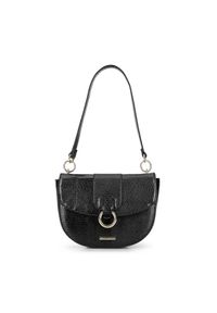 Wittchen - Damska torebka mała z motywem skóry gada. Kolor: czarny. Wzór: paski, aplikacja. Dodatki: z breloczkiem. Materiał: skórzane. Rodzaj torebki: do ręki #7