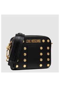 Love Moschino - LOVE MOSCHINO Mała torebka ze złotymi nitami. Kolor: czarny. Rozmiar: małe #4