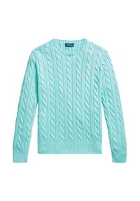 Polo Ralph Lauren Sweter 710775885547 Turkusowy Regular Fit. Typ kołnierza: polo. Kolor: turkusowy. Materiał: bawełna #5