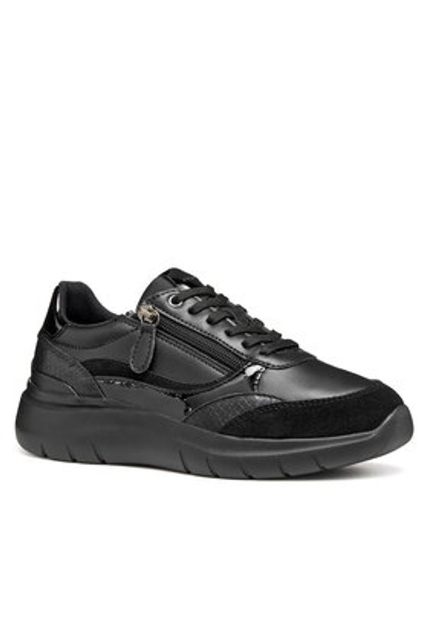 Geox Sneakersy D Plummery D56YNE 05402 C9997 Czarny. Kolor: czarny. Materiał: skóra