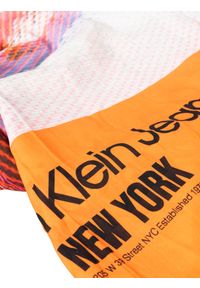 Calvin Klein Jeans Szalik | K60K6107250GK | Kobieta | Niebieski, Pomarańczowy. Okazja: na co dzień. Kolor: pomarańczowy, wielokolorowy, niebieski. Materiał: jeans. Wzór: kolorowy, kwiaty. Sezon: lato. Styl: wakacyjny, casual