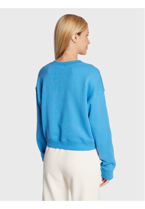 Adidas - adidas Bluza Allover Print HN3641 Niebieski Relaxed Fit. Kolor: niebieski. Materiał: bawełna. Wzór: nadruk