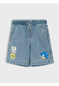 Sinsay - Szorty jeansowe Sonic the Hedgehog - turkusowy. Kolor: turkusowy. Materiał: jeans #1