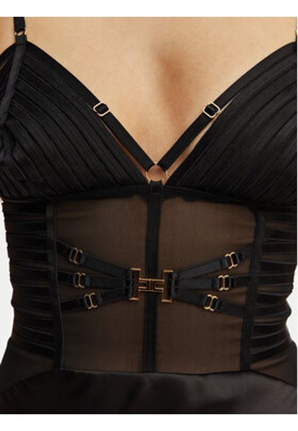 Elisabetta Franchi Sukienka wieczorowa AB-R53-62E2-V760 Czarny Slim Fit. Kolor: czarny. Materiał: syntetyk. Styl: wizytowy