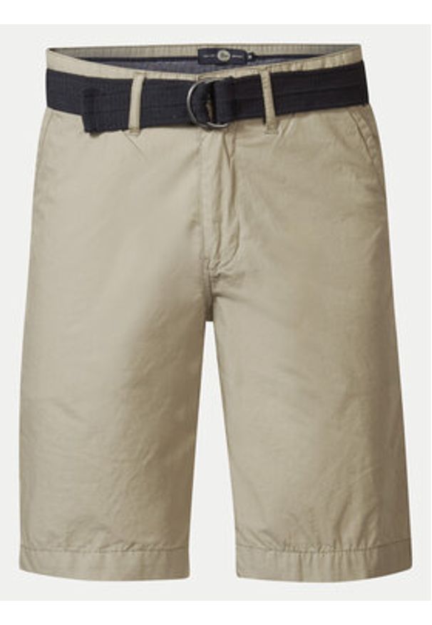 Petrol Industries Szorty materiałowe M-1040-SHO501 Beżowy Slim Fit. Kolor: beżowy. Materiał: bawełna