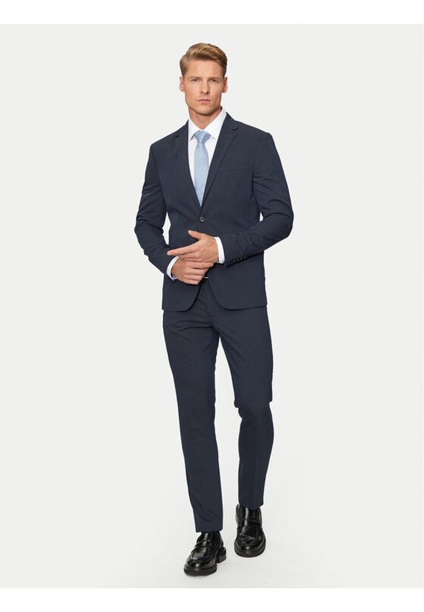 Lindbergh Garnitur 30-606900 Granatowy Slim Fit. Kolor: niebieski. Materiał: syntetyk