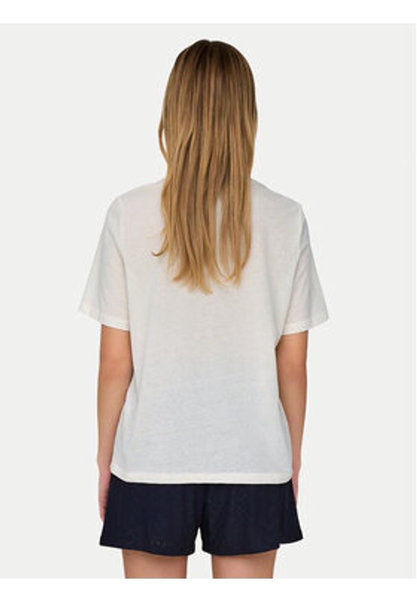only - ONLY T-Shirt Bilins 15320615 Biały Regular Fit. Kolor: biały. Materiał: syntetyk, bawełna