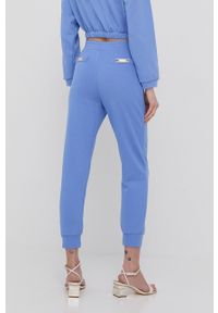 Elisabetta Franchi spodnie damskie kolor turkusowy gładkie. Kolor: niebieski. Materiał: dzianina. Wzór: gładki #2