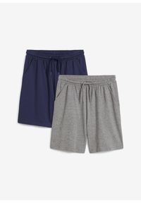 bonprix - Lekkie szorty z dżerseju (2 szt.). Kolor: niebieski. Materiał: jersey