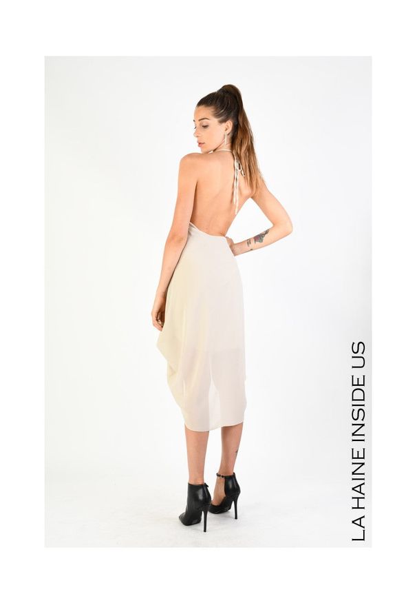 La Haine Inside Us Sukienka | LW 741 | Kobieta | Piaskowy. Materiał: poliester. Sezon: lato. Typ sukienki: asymetryczne. Długość: midi
