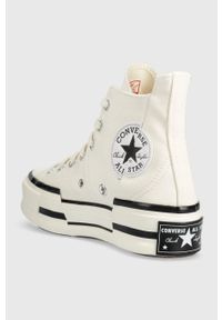Converse trampki Chuck 70 Plus kolor biały A00915C A00915C-EGRET. Nosek buta: okrągły. Zapięcie: sznurówki. Kolor: biały. Materiał: guma. Obcas: na platformie #5