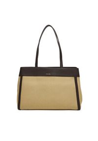 Calvin Klein Torebka Ck Canvas Medium Tote LV04F3503G Beżowy. Kolor: beżowy #2