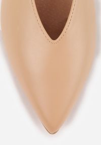 Born2be - Ciemnobeżowe Klasyczne Balerinki Vices ze Skórzaną Wkładką Tamelirra. Okazja: na co dzień, na spotkanie biznesowe. Kolor: beżowy. Materiał: skóra. Styl: klasyczny #3