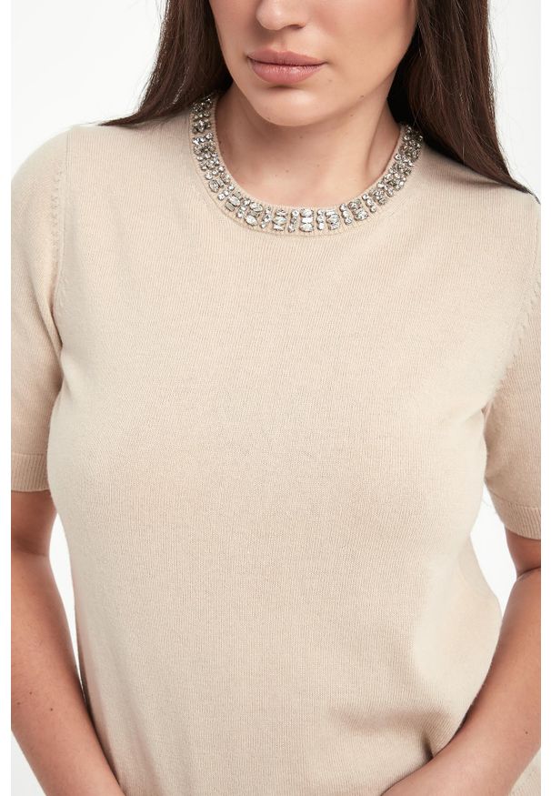 Sweter damski z krótkim rękawem Krissi JOOP!. Długość rękawa: krótki rękaw. Długość: krótkie