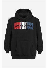 JACK & JONES PLUS - Bluza z kapturem Plus Size Corp. Typ kołnierza: kaptur. Kolekcja: plus size. Kolor: czarny. Materiał: dresówka, dzianina. Wzór: nadruk. Styl: klasyczny