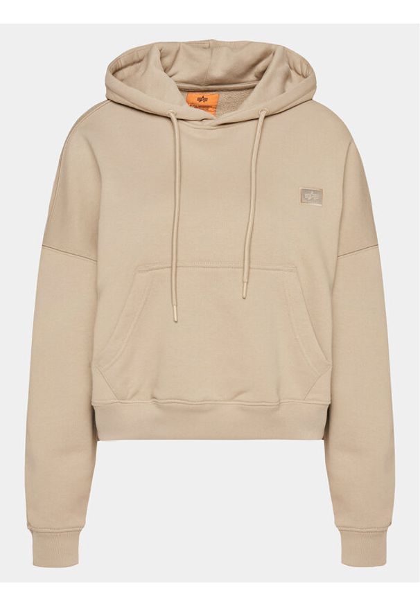 Alpha Industries Bluza Essentials 146041 Beżowy Relaxed Fit. Kolor: beżowy. Materiał: syntetyk, bawełna