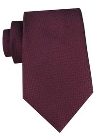 Męski Krawat - Chattier - Bordowy z Mikrostrukturą Tkaniny. Kolor: czerwony. Materiał: tkanina. Styl: elegancki, klasyczny, wizytowy #1