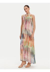 LOLA CASADEMUNT Sukienka letnia LS2516027 Kolorowy Relaxed Fit. Materiał: wiskoza. Wzór: kolorowy. Sezon: lato