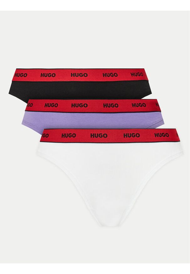 Hugo - HUGO Komplet stringów 50480150 Kolorowy. Materiał: bawełna. Wzór: kolorowy