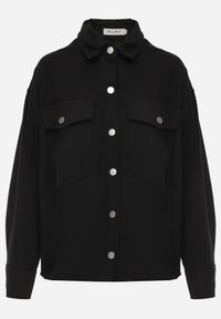 Renee - Czarna Jeansowa Kurtka Koszulowa z Bawełny z Kieszeniami Desreta. Kolor: czarny. Materiał: bawełna, jeans #8
