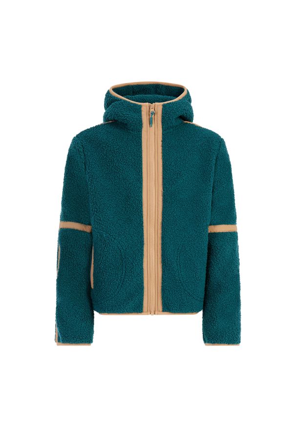 Dziecięca polarowa bluza z kapturem na zamek Protest Jaggy. Typ kołnierza: kaptur. Kolor: niebieski. Materiał: polar. Sezon: zima. Sport: narciarstwo