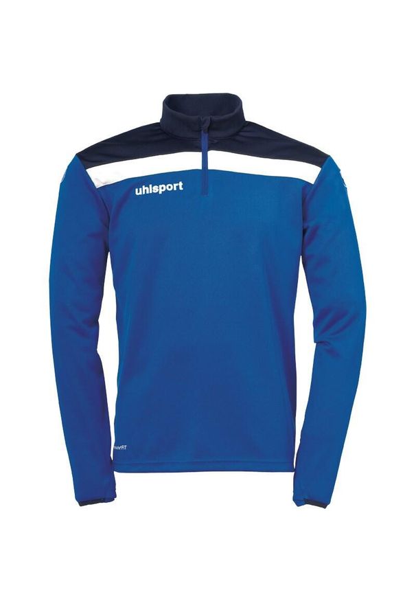 UHLSPORT - Bluza piłkarska dla dzieci Uhlsport Offense 23 1/4 zip. Kolor: biały, niebieski, wielokolorowy. Sport: piłka nożna