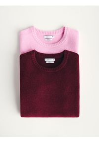 Reserved - Wełniany sweter - bordowy. Kolor: czerwony. Materiał: wełna #1