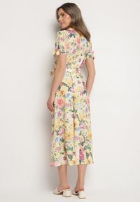 Born2be - Żółta Rozkloszowana Sukienka o Koszulowym Kroju z Paskiem w Kwiatowy Wzór Fevelorine. Okazja: na co dzień. Kolor: żółty. Wzór: kwiaty. Typ sukienki: koszulowe. Styl: casual #7