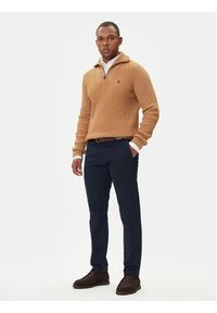 Polo Ralph Lauren Sweter 710974167002 Beżowy Regular Fit. Typ kołnierza: polo. Kolor: beżowy. Materiał: bawełna #3