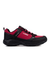 Męskie buty trekkingowe DK bordowe czerwone. Kolor: czerwony. Materiał: materiał