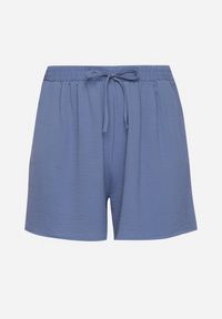 Born2be - Niebieskie Szorty z Wysokim Stanem i Gumką w Pasie Mevaraia. Stan: podwyższony. Kolekcja: plus size. Kolor: niebieski. Sezon: lato. Styl: klasyczny, elegancki #4