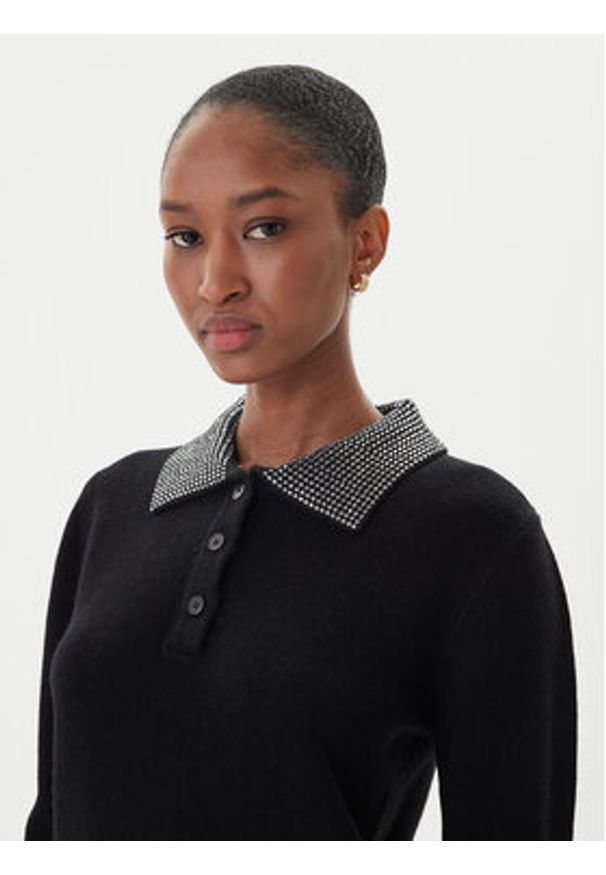 ICONA Sweter RI5KT005 Czarny Regular Fit. Kolor: czarny. Materiał: wełna