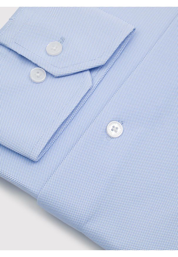 Pako Lorente - PAKO LORENTE - Dzianinowa koszula męska mikrowzór. Typ kołnierza: kołnierzyk klasyczny. Materiał: dzianina. Długość rękawa: długi rękaw. Długość: długie