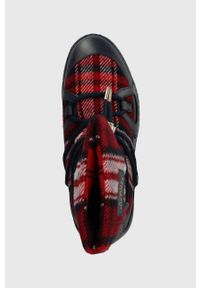 TOMMY HILFIGER - Tommy Hilfiger śniegowce TARTAN SNOWBOOT kolor granatowy FW0FW07612. Nosek buta: okrągły. Kolor: niebieski. Materiał: guma. Szerokość cholewki: normalna. Obcas: na platformie #3