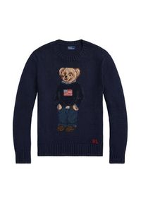 Polo Ralph Lauren Sweter 211927070001 Granatowy Relaxed Fit. Typ kołnierza: polo. Kolor: niebieski. Materiał: bawełna