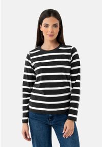 Volcano - Longsleeve w paski L-MARLA. Materiał: jeans, bawełna, włókno. Długość rękawa: długi rękaw. Długość: długie. Wzór: paski. Styl: klasyczny #1