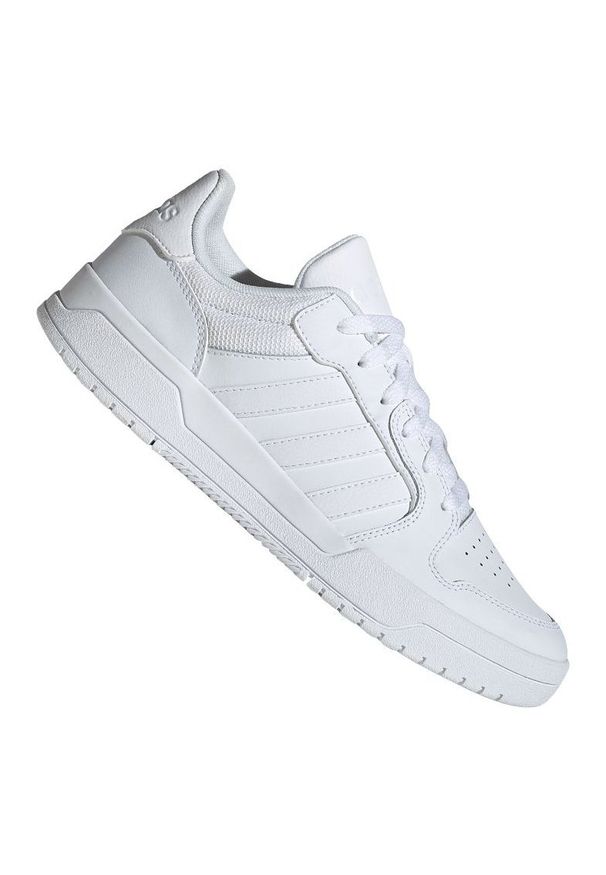 Adidas - Buty adidas Entrap M EH1865 białe. Okazja: na co dzień. Kolor: biały. Materiał: materiał, syntetyk, guma, skóra. Szerokość cholewki: normalna. Sezon: lato
