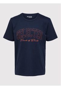 Selected Homme T-Shirt Bene 16085656 Granatowy Regular Fit. Kolor: niebieski. Materiał: bawełna #5