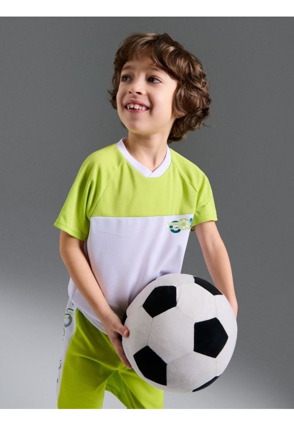 Sinsay - Koszulka sportowa Active - biały. Kolor: biały. Styl: sportowy